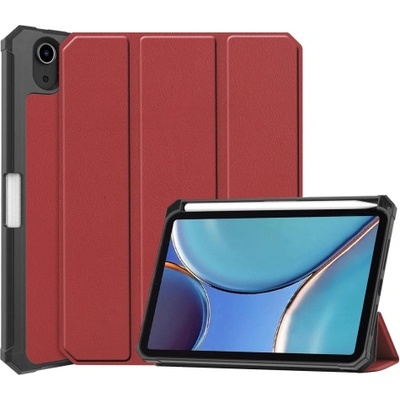 Vsetkonamobil 34248 LEATHER Zaklápací obal Apple iPad mini 2021 / iPad mini 2024 tmavočervený