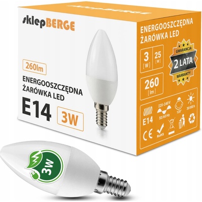 Milio LED žiarovka C37 E14 3W 260 lm neutrálna biela