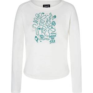 super. natural Дамски вълнен пуловер super. natural Women's Under The Sea Crew Longsleeve - Fresh White / White Stone / Lagoon Green - размер XL (105-7098-0115)