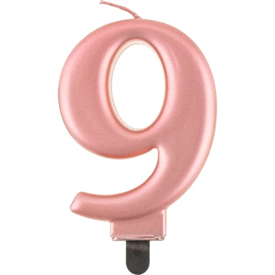 Godan Свещ за рожден ден 9 розовозлатна