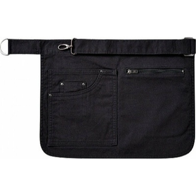 Premier Workwear Pevná plátěnná zástěra s kapsou na zip a na tablet Černá PW138