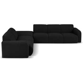 Micadoni Черен ъглов диван от плат букле (ляв ъгъл) Molino - Micadoni Home (MIC_LC_L_101_F1_MOLINO8)
