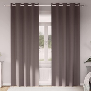 Pure Line Home Плътни завеси в цвят шоколад с метални халки, 2 бр. , 140 x 225 см
