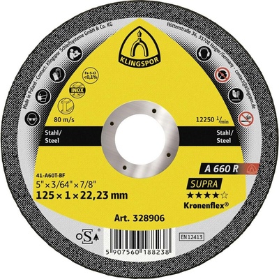 Klingspor A 660 R Supra rezný kotúč rovný 125 mm 328906 25 ks