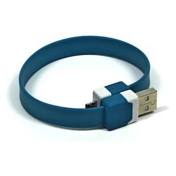 Logo KUAMXJS03CQL USB (2.0), USB A M- USB micro M, 0,25m, modrý