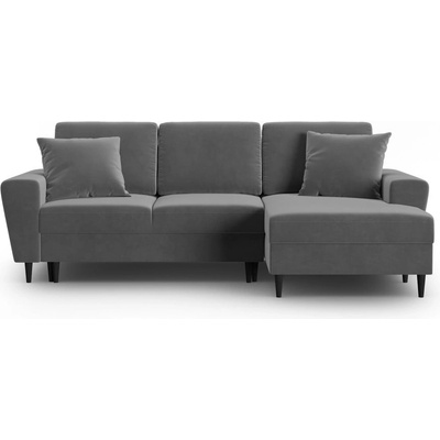 Cosmopolitan Design Светлосив кадифен разтегателен ъглов диван с място за съхранение (десен ъгъл) Kyoto - Cosmopolitan Design (COS_RCF_2_F1_KYOTO8)