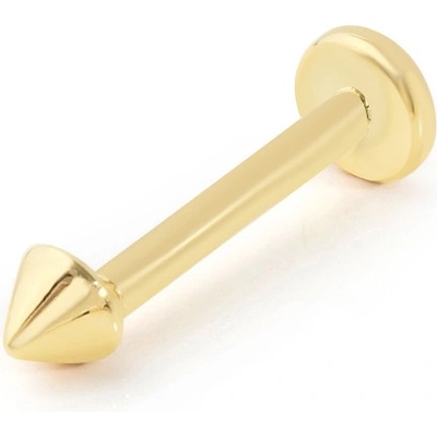 Lillian Vassago Zlatý piercing labreta s kuželem LLV92-GPI007LB