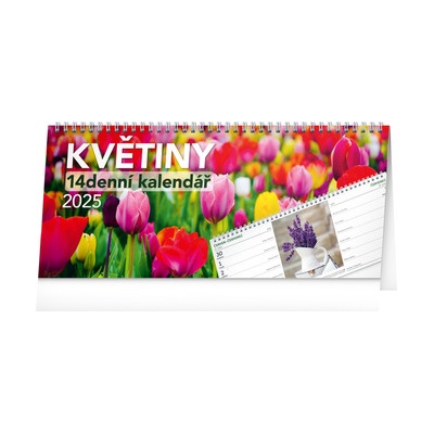 NOTIQUE Stolový Kvety CZ 14-dňový, 33 x 14,5 cm 2025