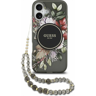 GUESS IML Flowers Strap MagSafe Задний Чехол за iPhone 17 Black Guess | Cheren | ЖЕНИ | UNI