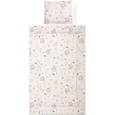 Lorelli Спален комплект с две лица Lorelli - Розово мече балерина, 4 части (20800025101)