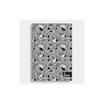 Sentio Тетрадка със спирала Black Flowers B5 70л 2 теми