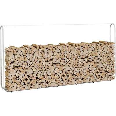 vidaXL Стойка за дърва за огрев 300x25x150 cm Поцинкована стомана (4100707)