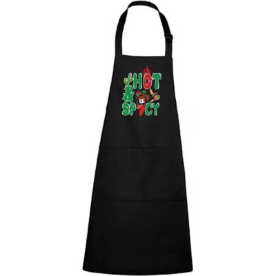 Dobrý Triko Zástěra s potiskem Chilli papričky Černá