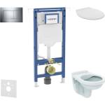 Geberit Duofix - Комплект за монтаж пред стена, тоалетна Alpha със седалка, бутон Sigma20, хром SANI11CD1103 (SANI11CD1103)