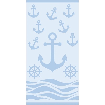 B. E. S Светлосиня памучна плажна кърпа от тери 70x140 cm Anchor - B. E. S (4-003-0208)