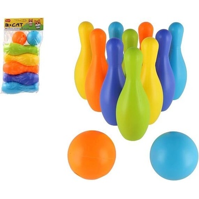 Teddies Kuželky 10ks + míče 2ks plast v sáčku 22,5x43cm