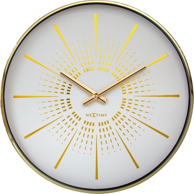 NeXtime Стенен часовник Excentric бяло и златисто (3287WI)