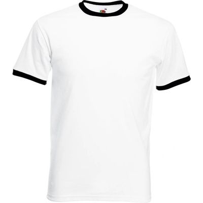 Fruit of the Loom tričko Ringer T racerback bílá/černá