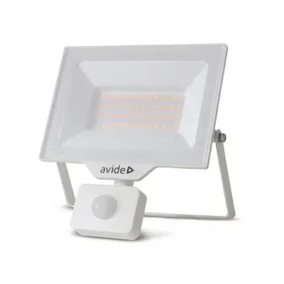 Avide Led ПРОЖЕКТОР РЕФЛЕКТОРЕН С ДАТЧИК 30w nw 4000k pir БЯЛ