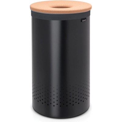 Brabantia Кош за пране Brabantia 1000826, 60 л, Корков капак, Пълнене без отваряне, Вентилационни отвори, Черен (1000826)