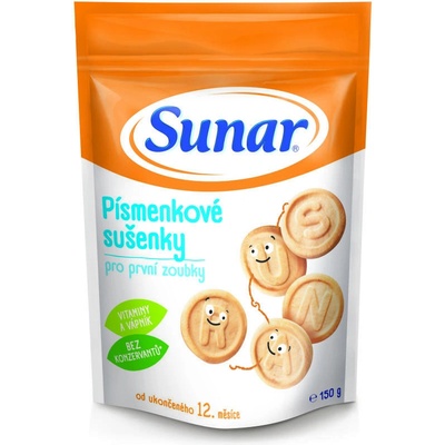 Sunar Písmenkové sušenky pro první zoubky 150 g – Zboží Dáma