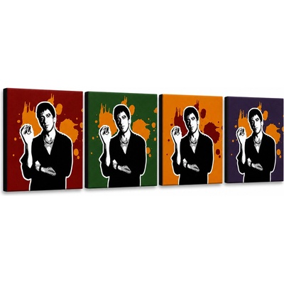 Ručne maľovaný POP Art obraz Scarface - AL PACINO - 160x40 cm
