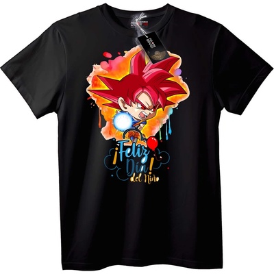 NOONEBRAND Тениска Goku Детски празник Аниме - M, Black