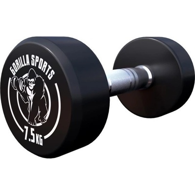 Gorilla Sports Jednoručná činka čierno/biela 7,5 kg
