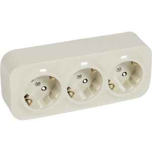 Legrand Контакт шуко ТРОЕН IP21 открит монтаж цвят Крем Forix - 782448 (782448)