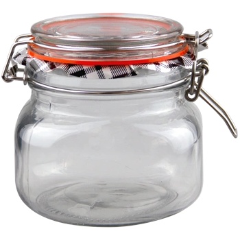 Bormioli rocco Квадратен буркан 0.5л с клипс(211199) (010490)