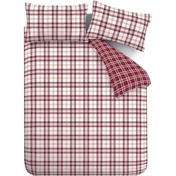 Catherine Lansfield Бордо единично спално бельо 135x200 cm Kelso Check - Catherine Lansfield (BD/33905/W/SQS/PLU)