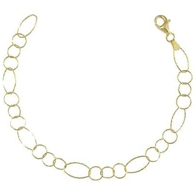 Infinitysilver stříbrný náramek oválky DC zlacený 2107052G20