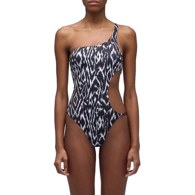 SUNDEK Бански костюм Sundek Latifah abstract wind print one piece swimsuit - Black (Black)