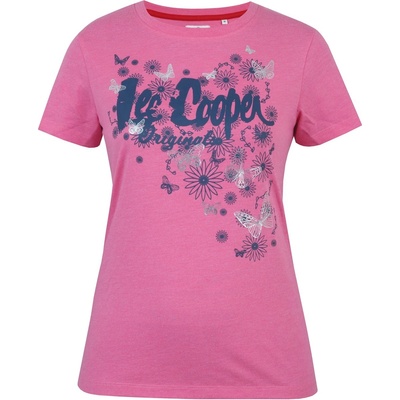 Lee Cooper Дамска тениска Lee Cooper LeeCooper Classic T Shirt Ladies - Pink Marl