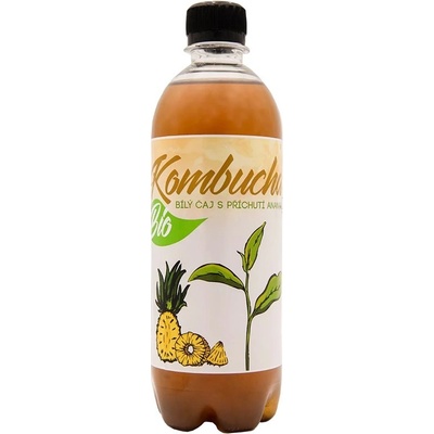 Stevikom Bio Kombucha z bílého čaje s příchutí ananasu 500 ml
