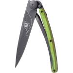 DEEJO 1gb160 tattoo black green beech / Ултралеко джобно ножче с дръжка от букова дървесина, боядисана в зелено (1gb160)