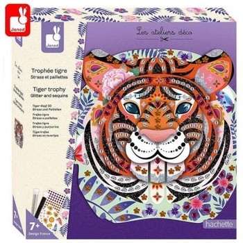 Janod - Творчески комплект - Създай глава на тигър с блясък и кристали (J07915)