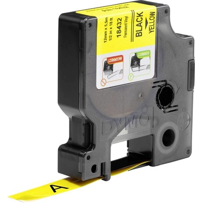 etikety DYMO IND RHINO 18432 vinyl Barva pásky: žlutá Barva písma:černá 12 mm 5.5 m