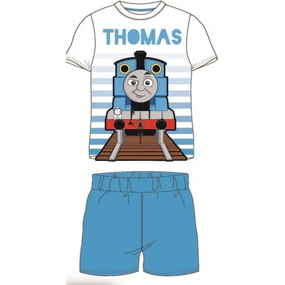 Sun City Mašinka Tomáš chlapecké pyžamo bílá modrá