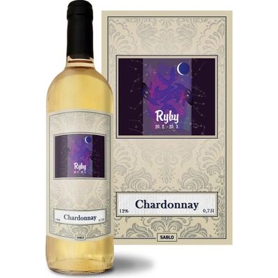 Sablio Ryby Chardonnay biele suché víno 12 % 0,75 l (čistá fľaša)