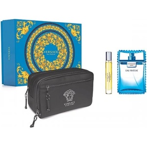 Versace Eau Fraiche - Подаръчен комплект за мъже: 100мл тоалетна вода + 10мл тоалетна вода + несесер