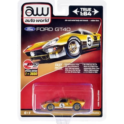 AUTO WORLD Ford GT40 5 zlatá metalíza 1:64