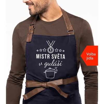 Kariban Vtipná zástěra na vaření Exclusive Mistr světa v.. Tmavě modrá Navy