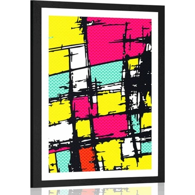 Plakát s paspartou stylový pop-art - 20x30 black