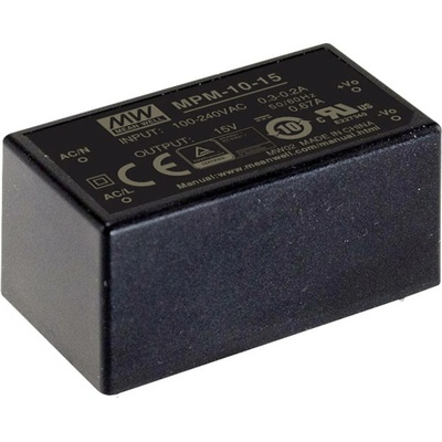 MEAN WELL MPM-10-15 sieťový zdroj AC/DC do DPS 15 V/DC 670 mA