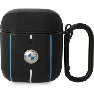 BMW Кейс BMW BMA222RVSK за AirPods 1/2, черен / черен, Leather Color Lines (BMW000594-0)