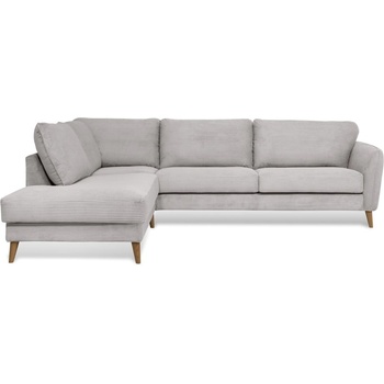 Scandic Светлосив ъглов диван от рипсено кадифе (ляв ъгъл) Paris - Scandic (14324SN LIN3_1)