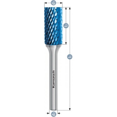 Karnasch Professional Tools Válcová fréza na kov Karnasch D 8,0×20 S6 L65 mm, bez čelního broušení, povlakovaná, HP-6