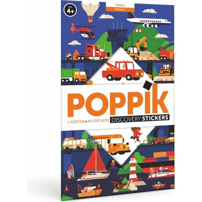 Poppik Samolepkový plagát vzdelávací Dopravné prostriedky