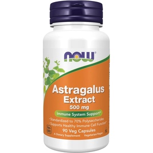NOW NOW Astragalus Extract 500mg, 90 Veg Capsules